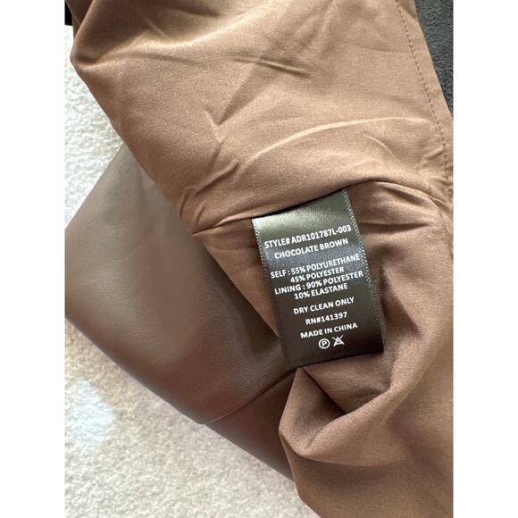 NWT ASTR The Label Carmen Brown Faux Leather Strapless Mini Dress -Size Small - Picture 7 of 9